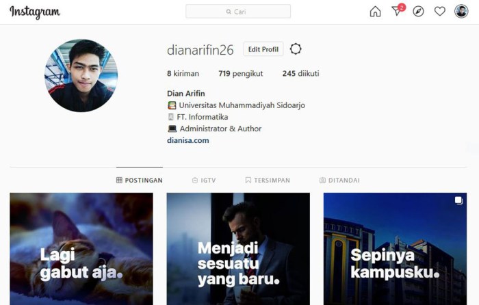 Cara Menyalin Link Akun Instagram Sendiri