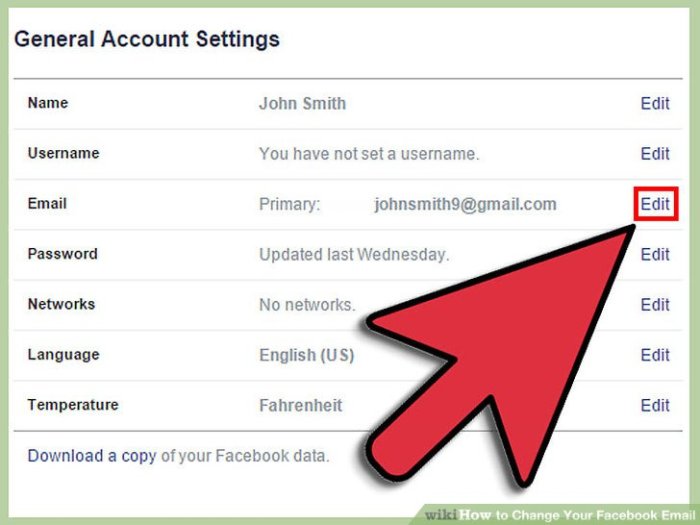 Cara Ganti Email Di Facebook