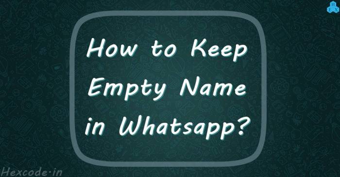 Cara Membuat Nama Kosong Di Whatsapp